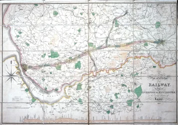 Stephensons Karte der Liverpool & Manchester Railway, ca. 1824-1830